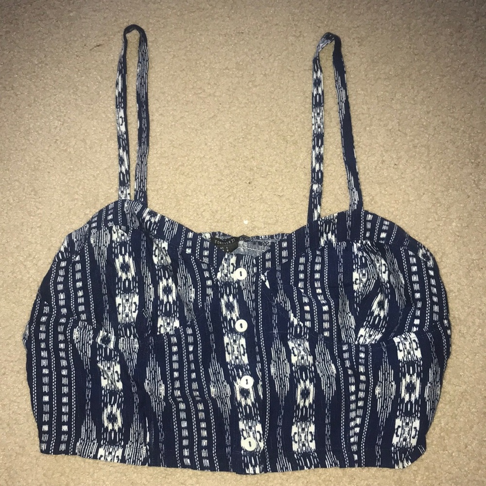 Forever 21 Button-Up Crop Top